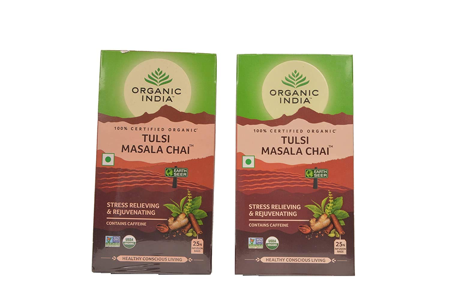 Organic India Tulsi Masala Chai, 25 Infusion Bags (Pack of 2) (B07BKR4Y96) Amazon Price History, Amazon Price Tracker