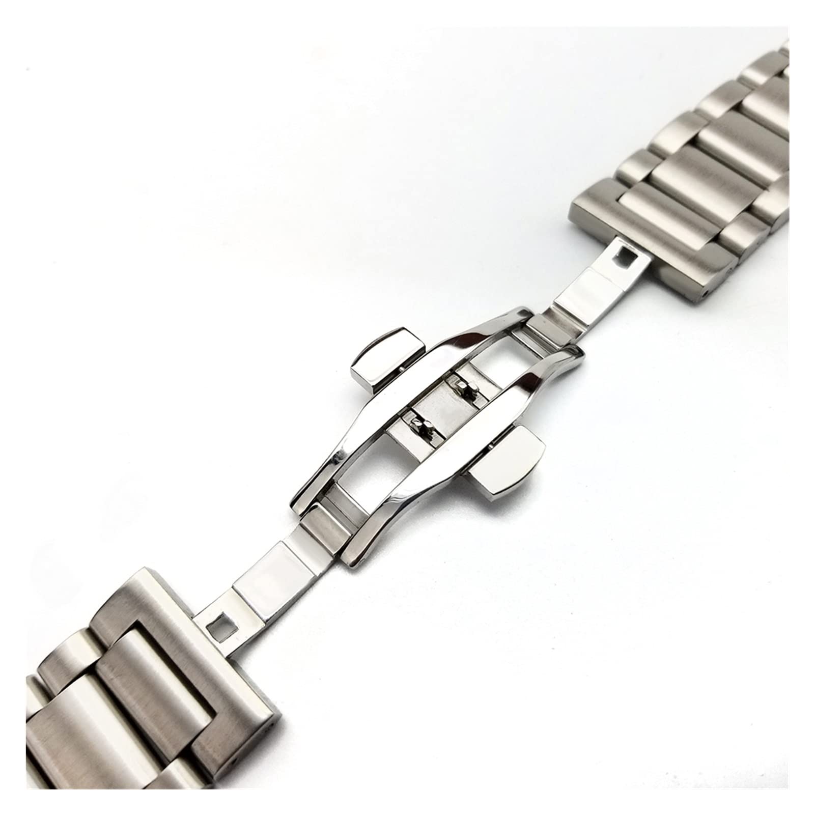 Bracelet de Montre 20/22mm adapté pour Gear S3 Bracelet en Acier Inoxydable Solide extrémité incurvée Bracelet de Remplacement Poignet Frontier Classique