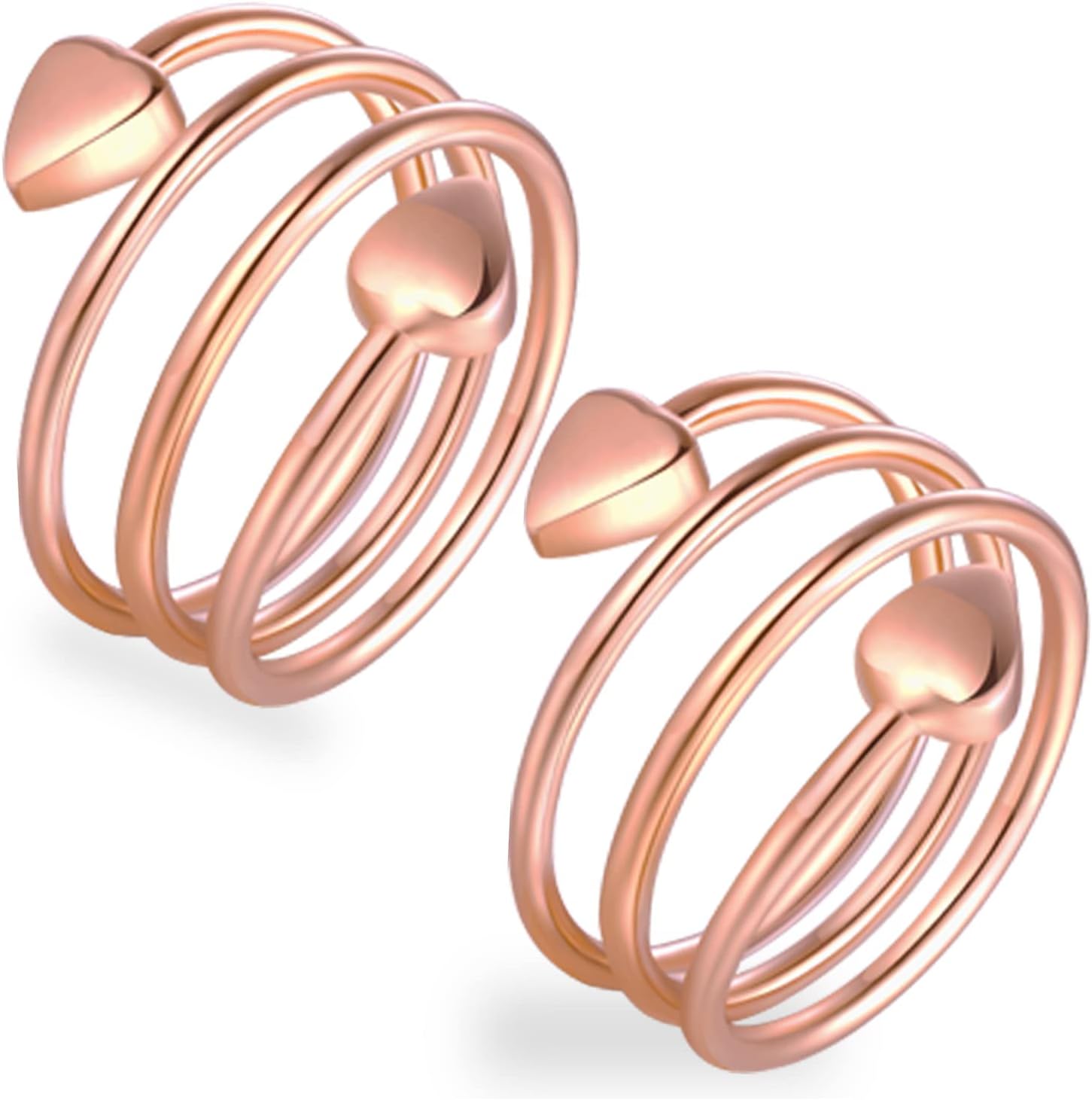 Feraco 2 Pcs Copper Magnetic Rings for Women,99.99% Pure Copper Thumb Magnetic Ring,Adjustable Fingers Ring with Gift Box,Valentine's Day Gifts for Women(Rose Gold) : Health & Household