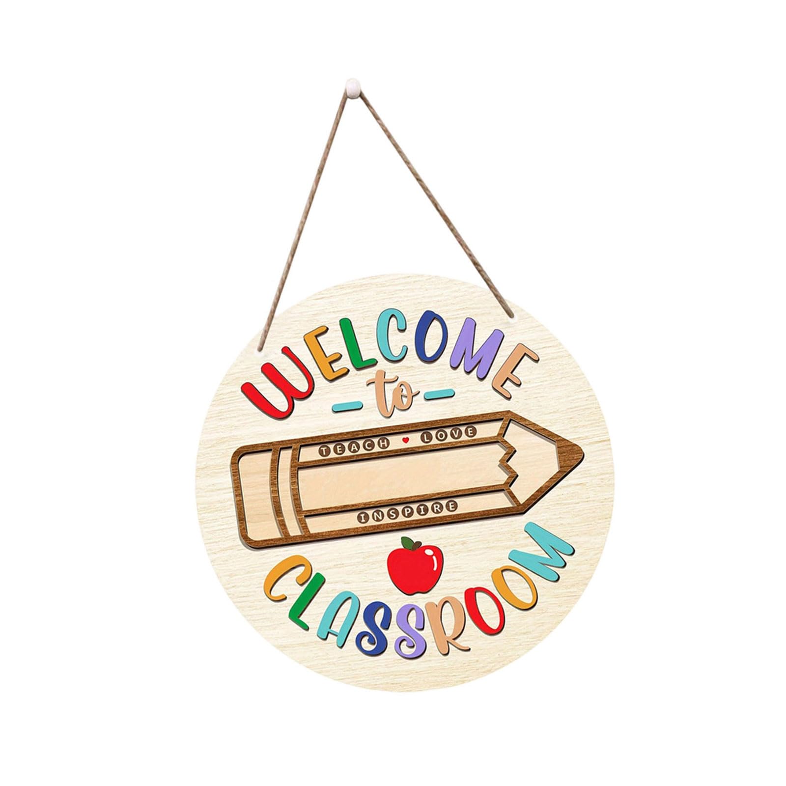 Tsophreniq Welcome Signs for Classroom Door Decorations Personality Teacher Name Doors Sign Teachers Hanger Sign Gift Teacher Name Hanger Signs