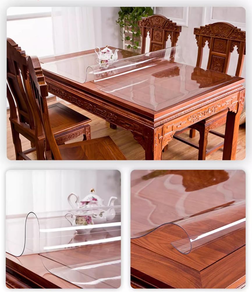 Sottomano da scrivania, protezione per scrivania trasparente, copertura per tavolo in PVC, impermeabile, per ufficio, casa, scuola, sala da pranzo (trasparente, 90 x 150 cm)
