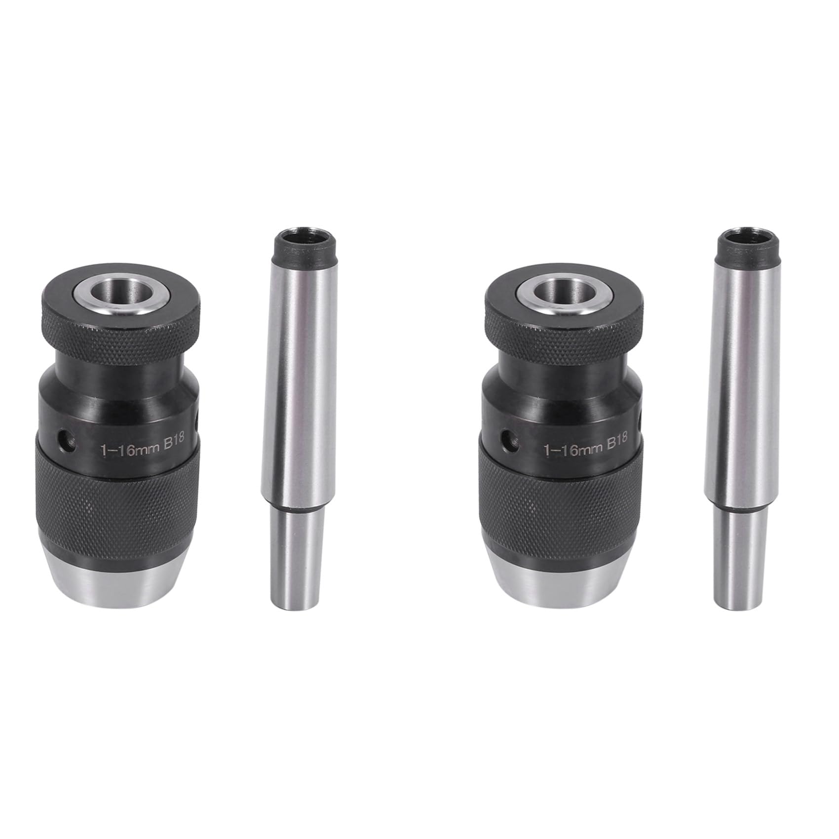 Jnchdghwa Black& Silver 2X Keyless Drill Chuck 1-16Mm B18 + Mt3 Din228a Morse Taper Arbor