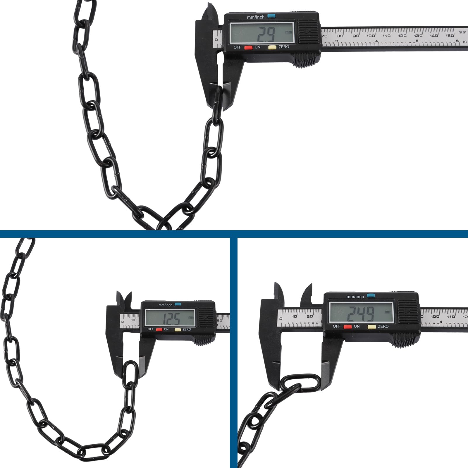 Catena In Acciaio Nero VIDETOL 10 Metri - 3 Mm Spessore, Per Cani, Lampade, Sicurezza
