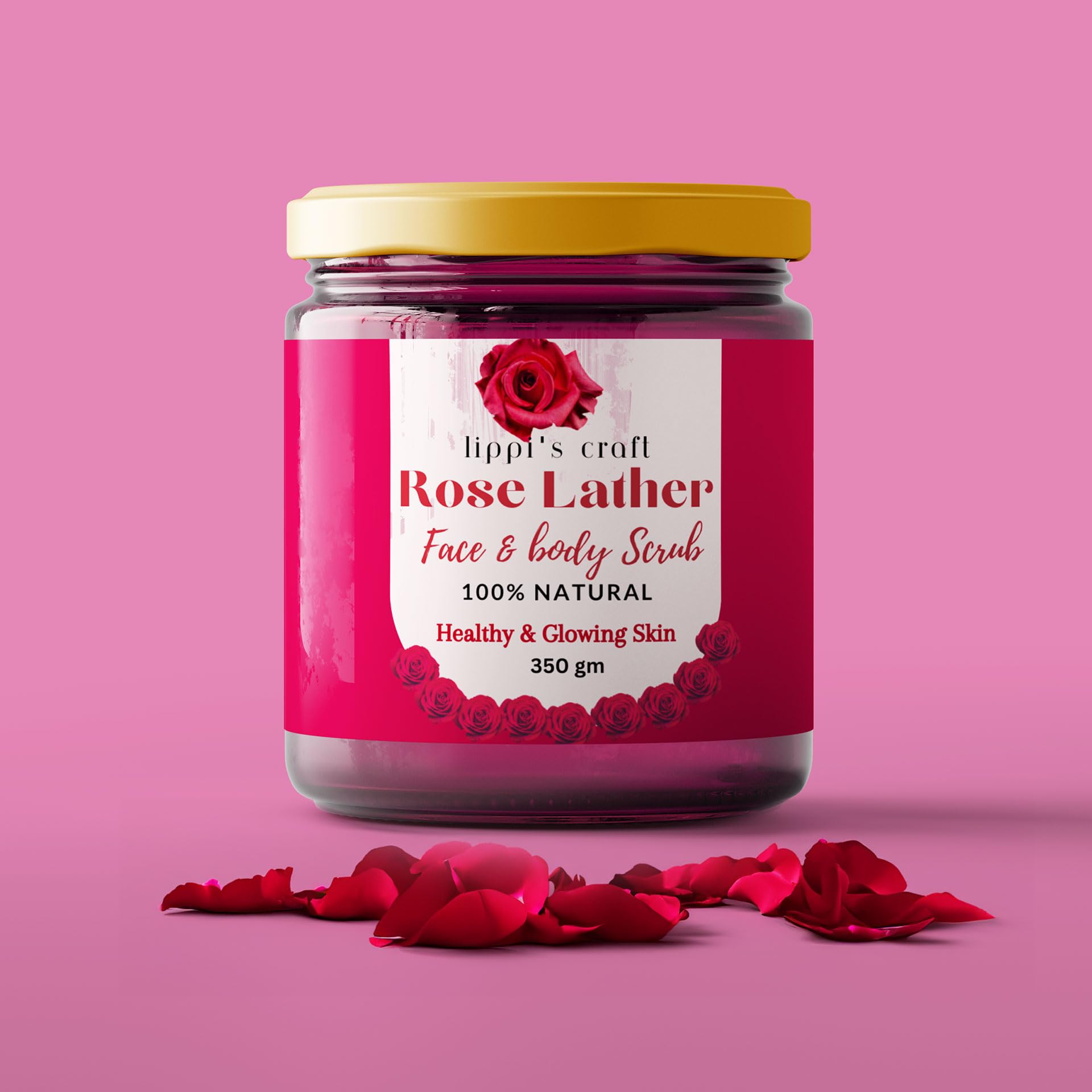 Lippi's Craft - Rose Lather Face & Body Scrub | Gentle Exfoliation | Revitalize | Natural and Organic Ingredients| 400 Gm-image-30