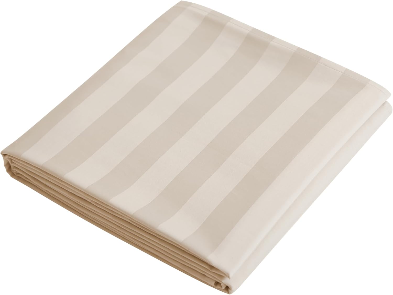Flat Sheet Only 2 Pack,Queen Size 400 Thread Count 100% Egyptian Cotton Flat Sheet - Wrinkle, Fade, Stain Resistant (Stripe-Beige,Queen,2Pack)