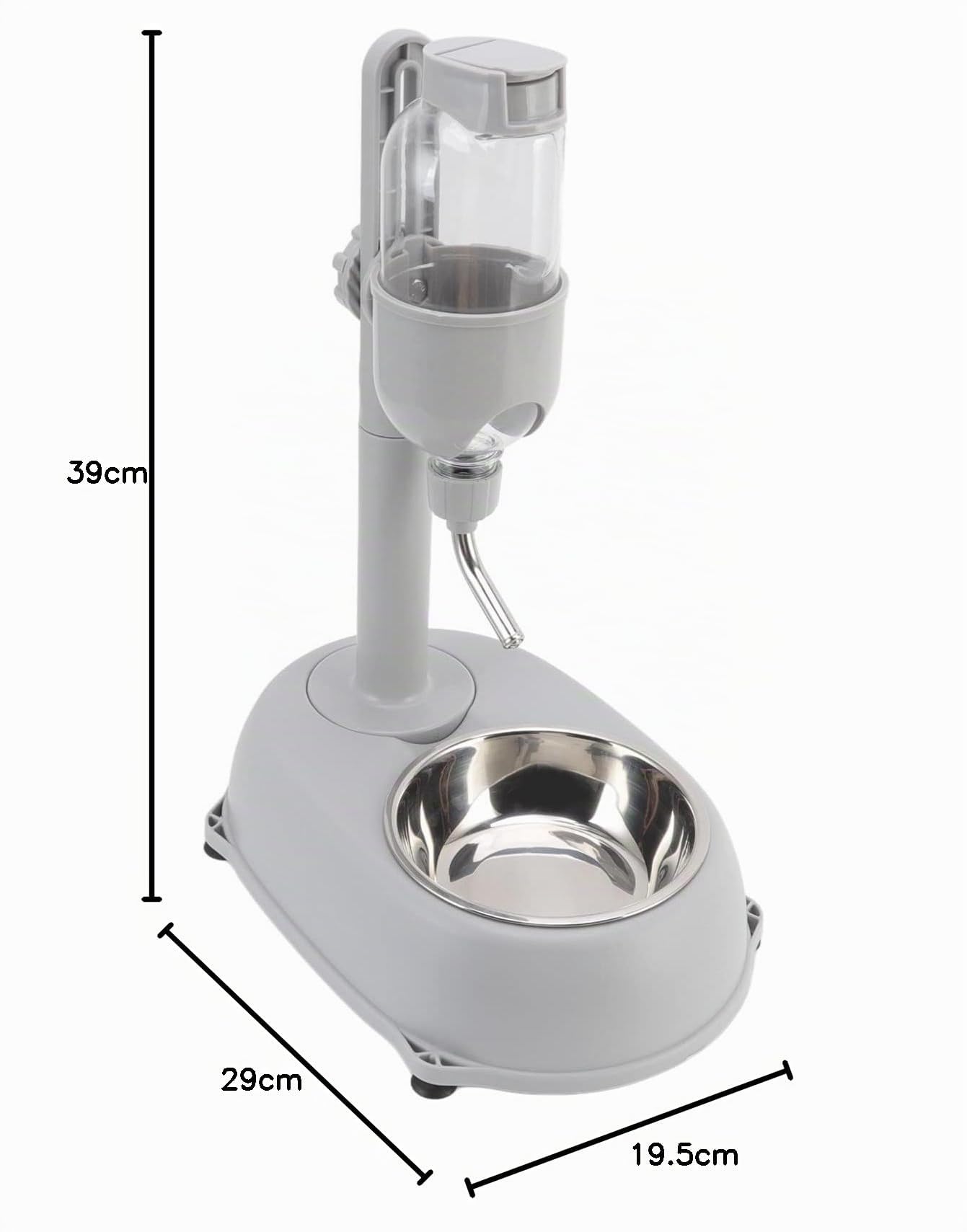 Distributeur d'eau pour animaux de compagnie, hauteur réglable 3 niveaux, bol avec bouteille anti-goutte 500 ml, récipient amovible sans BPA pour chats et petits chiens, fontaine