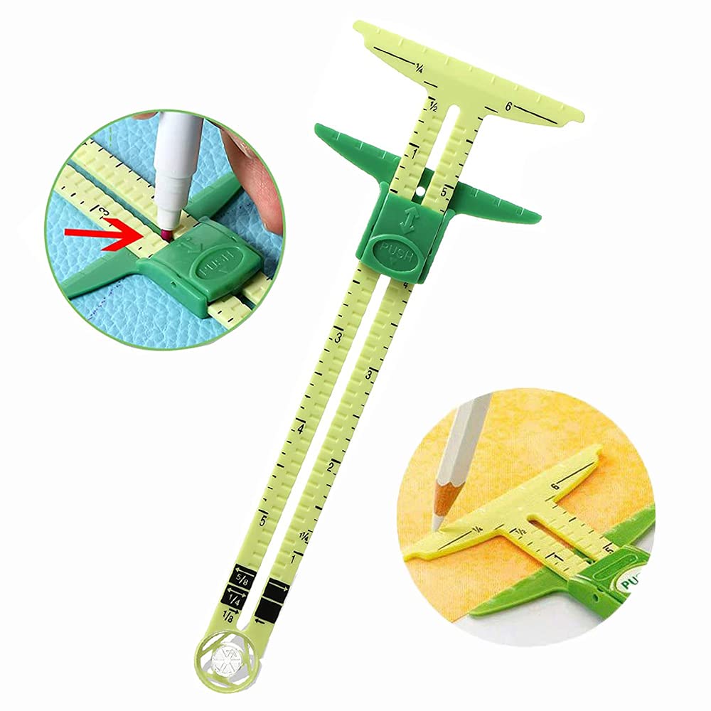2 Pièces Jauge Coulissante 5-en-1 - Outil De Mesure Couture Pour Débutants Et Experts