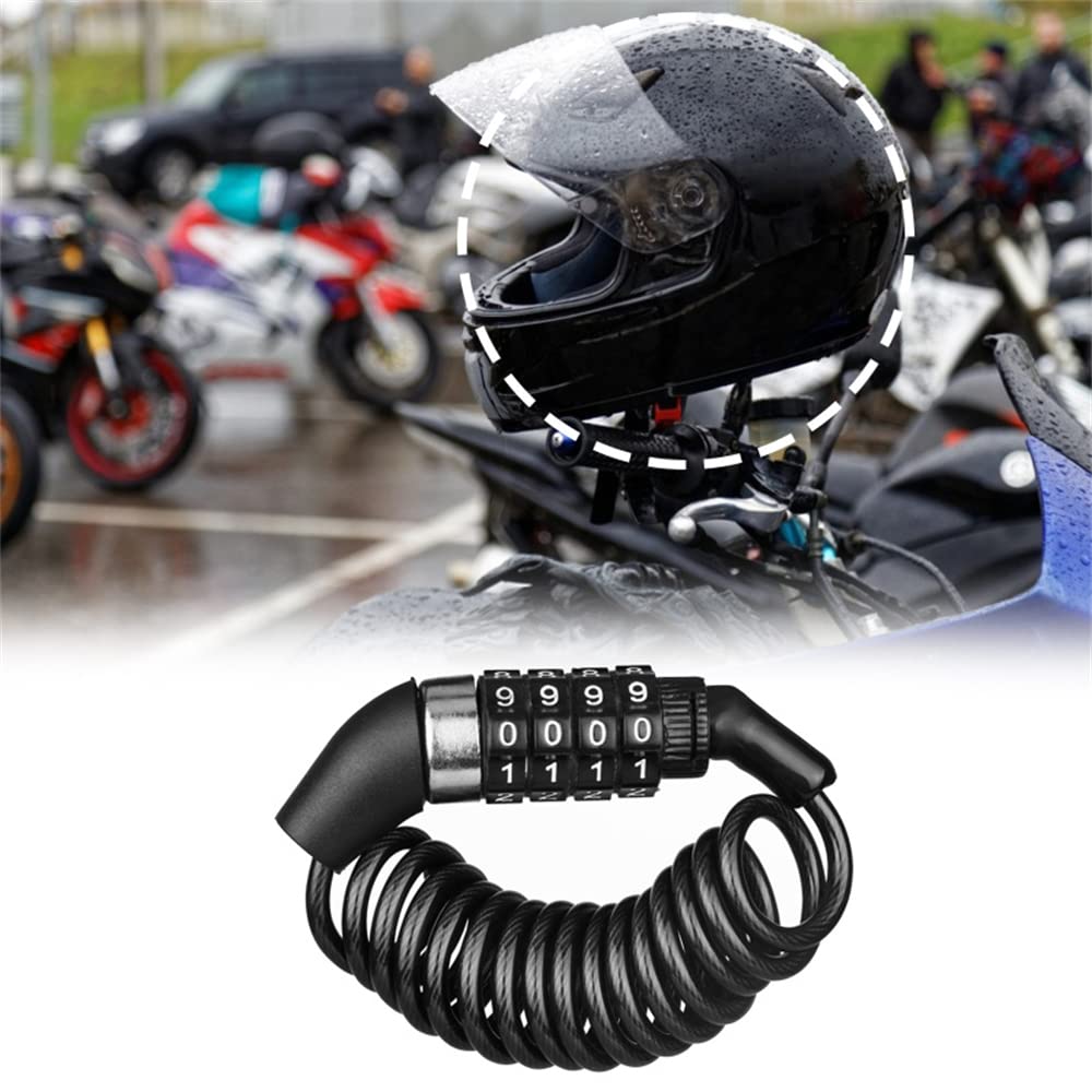 ヘルメット、ロックチェーン Amazon.co.jp: 4桁式 ヘルメットロック ワイヤーロック ダイヤルロック