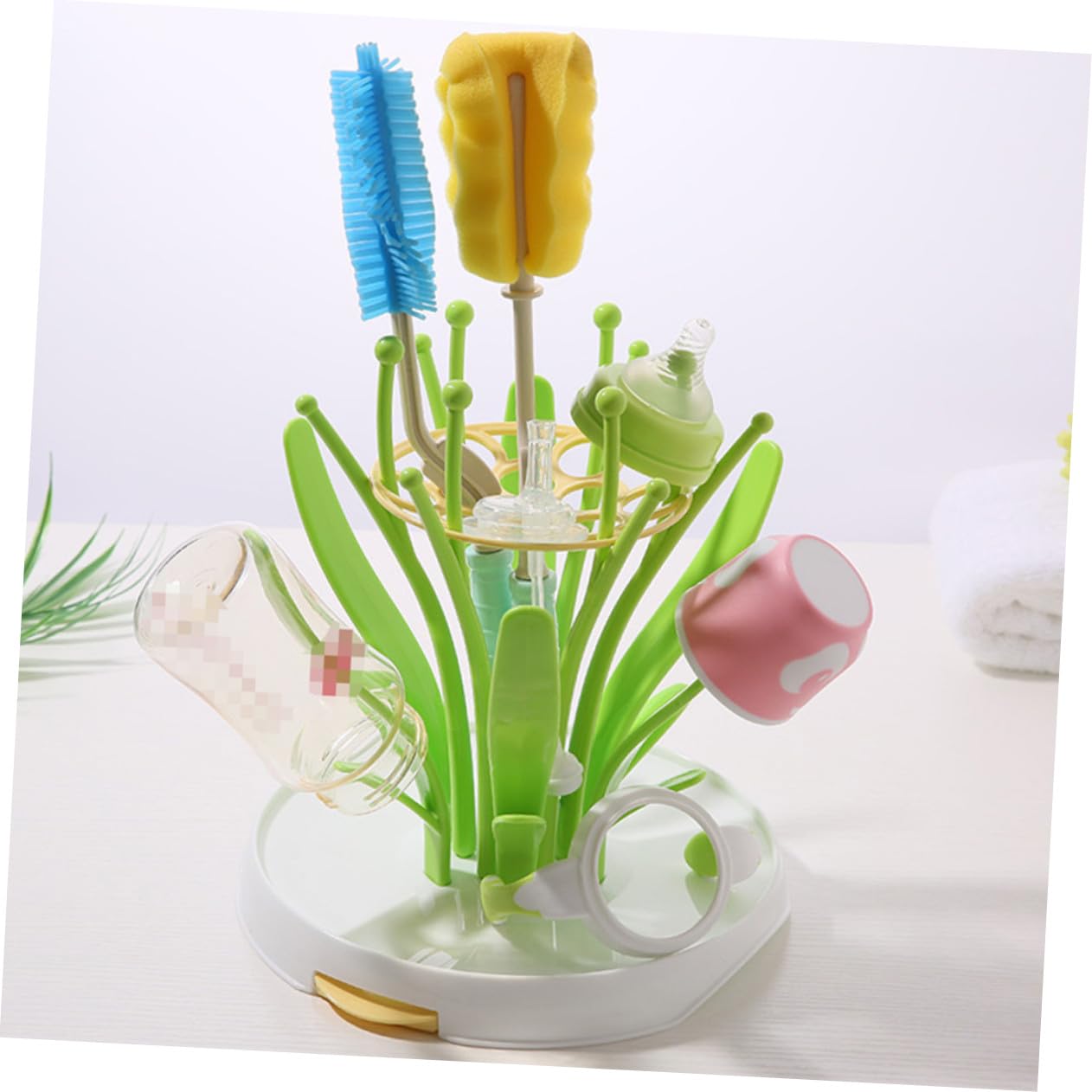 Soporte Secado Biberones Multifuncional Estante para Botellas y Tetinas Diseño Removible y Fácil de Limpiar Tendedero Portátil para Guardar y Secar Biberones y Accesorios de Color