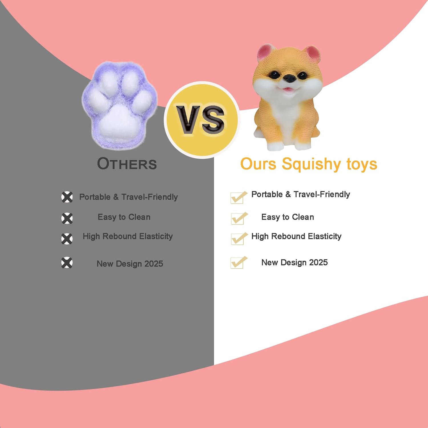 Squishy Toy Dog Shiba Inu & French Bulldog - Soft taba Squishy for Adults & Kids, Cute Anxiety Relief , Stress Decompression Gift (French Bulldog)