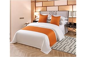 KOMAGOME Solid Bed Scarf Bed Runner Bedding Scarf Protection for Hotel Guesthouse Resorts Bedroom