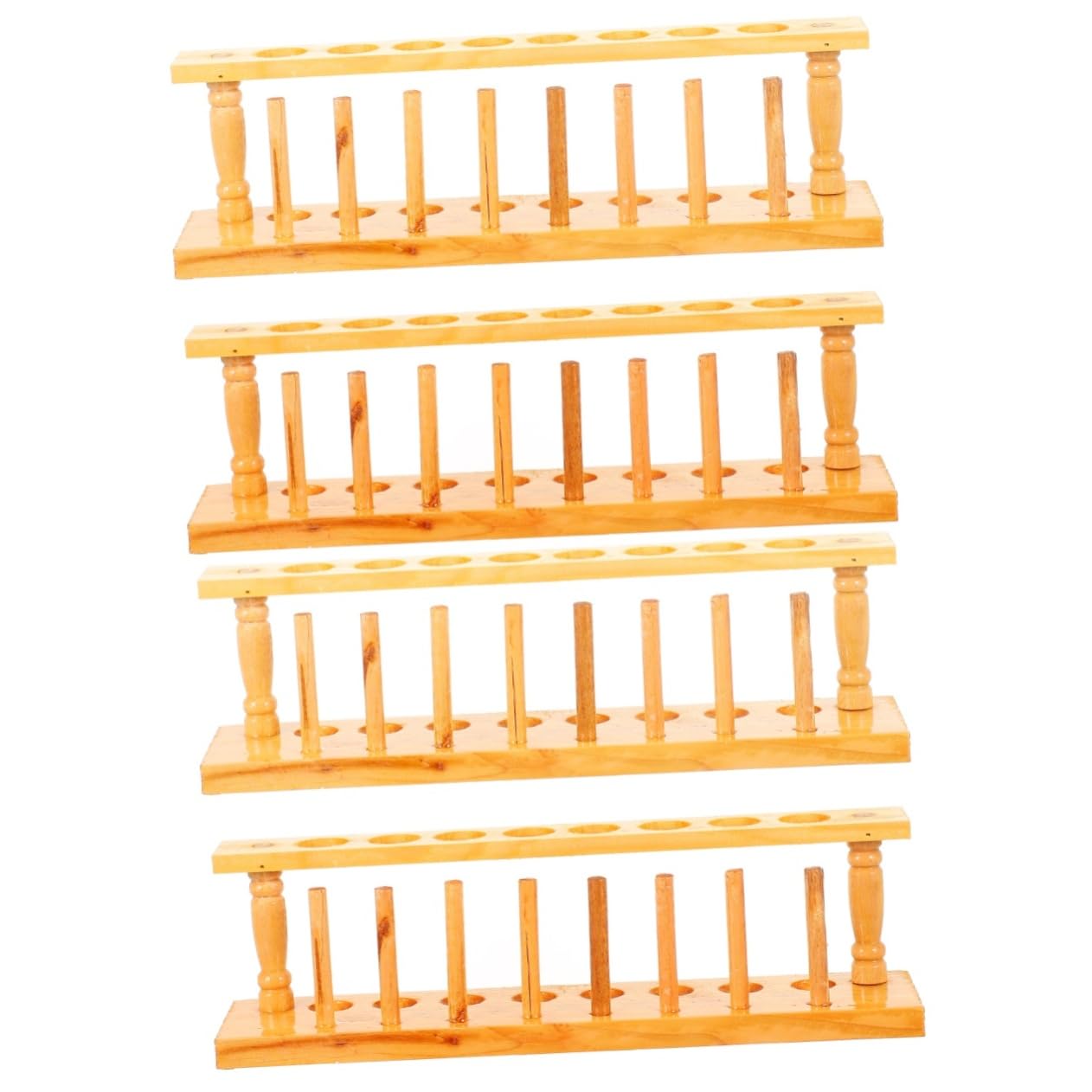 SOLUSTRE 4pezzi Porta Provette Legno Supporto Per Provette Pratico e Leggero Rack Per Conservazione Laboratorio e Scolastico