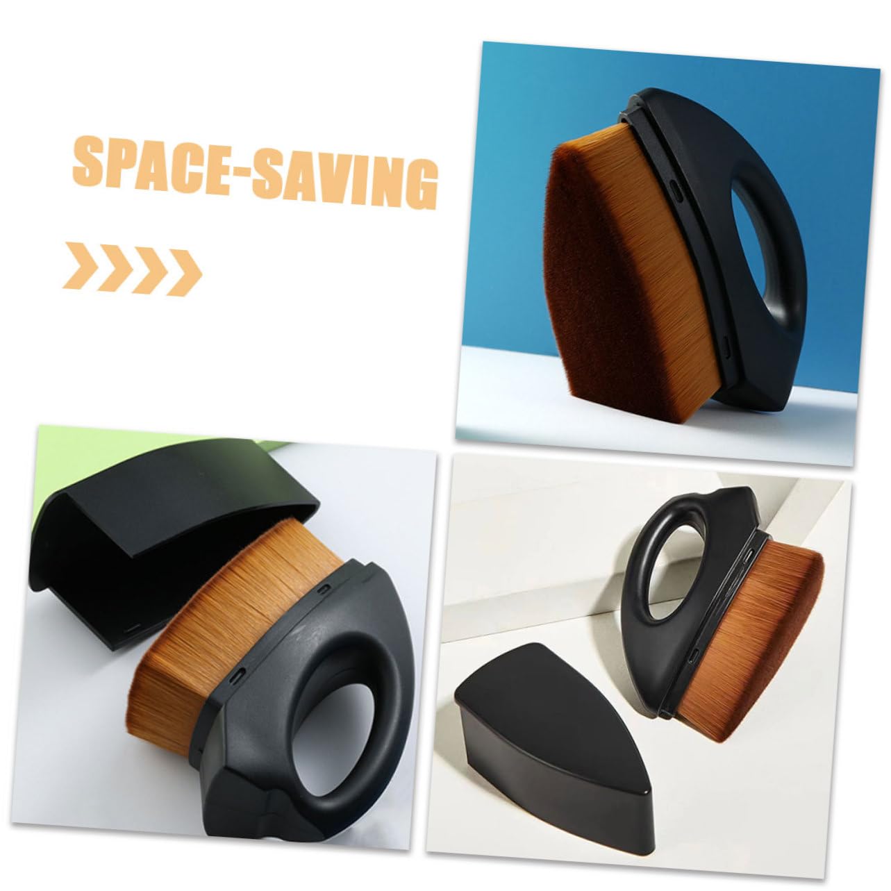 Didiseaon Portable Makeup Brush Set 2pcs Blush Brush Short Handle Women's Small Makeup Tools