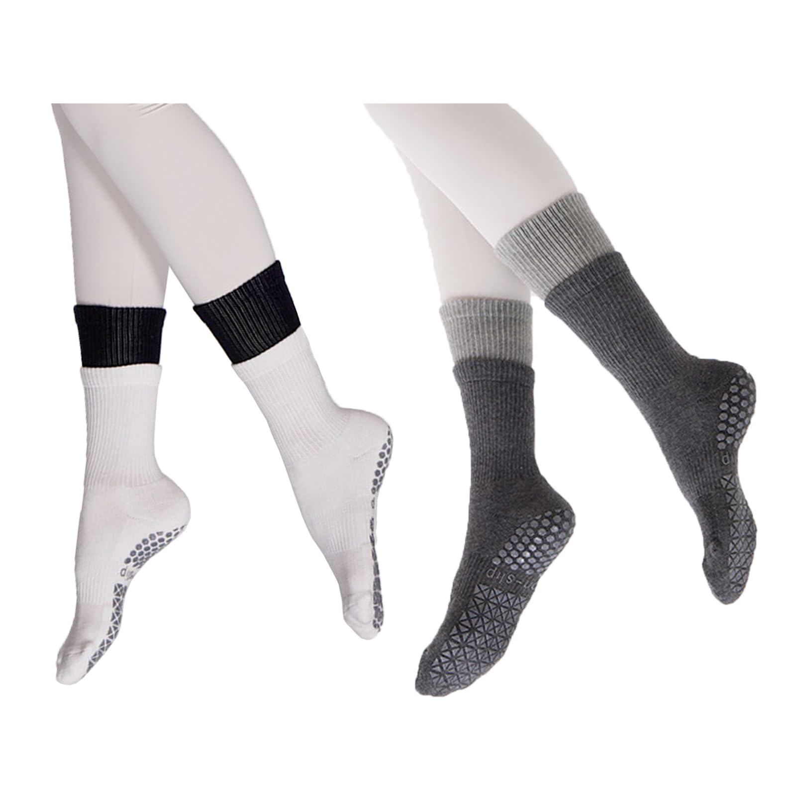 NityunnYoga Pilates Socks with Grips for Women, 2 Pack Tie Dye Non-Slip Athletic Socks for Home Workout Gym Sports Arts Fitness Barre Ballet Dance