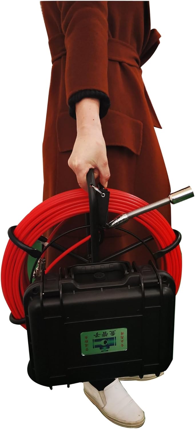 Drain Inspection Camera 7mm Cable 100M Pipe Inspection Video Camera 9 Inch with DVR 8GB TF Card, Waterpoof 23MM Drain Sewer Pipeline Endoscope