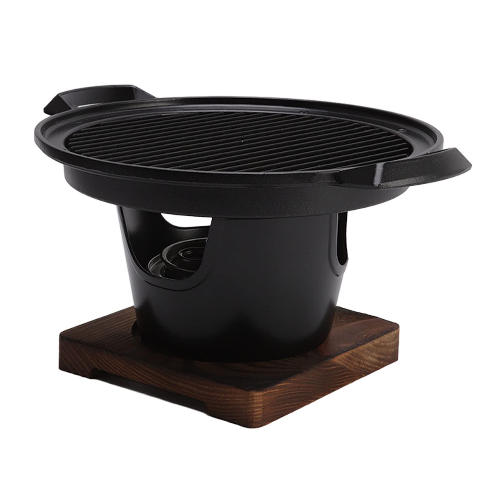 Mini Barbecue Carbone Portatile Antiaderente Base Legno Senza Fumo | Compatto Leggero Montaggio Veloce, Regolazione Aria Per Piccoli Gruppi Casa Esterno Balcone Campeggio