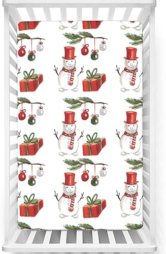 Sábana bajera ajustable con temática de Navidad sábana bajera estándar para cuna suave y elástica sábana bajera para cuna sábana de colchón para