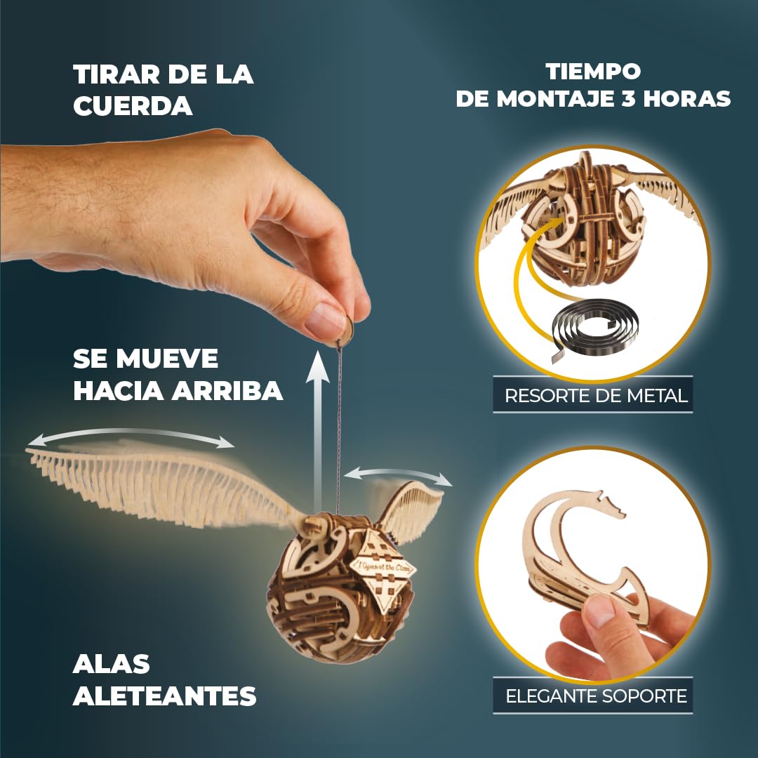 UGEARS Puzle de Madera 3D para Adultos de Harry Potter, modelismo, Golden Snitz, Kit para maqueta, Adultos, Manualidades para Adultos, Dia del Padre
