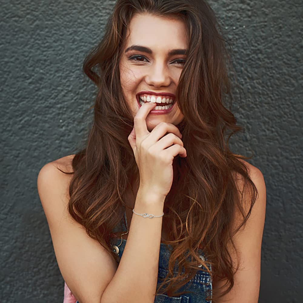 F.ZENI Braccialetti da donna in argento 925 braccialetti infinito con brillanti zirconi amore per sempre braccialetti per regalo gioielli per ragazze con confezione regalo