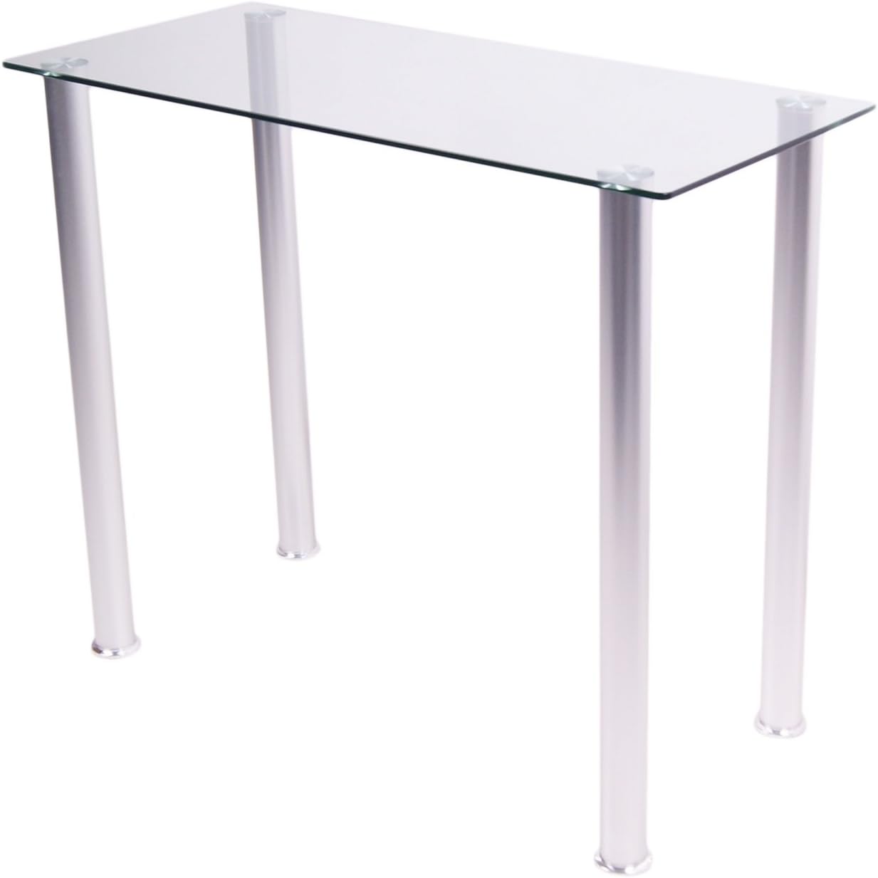 RTA Home and Office White Tempered Glass Utility Desk or Utility Stand