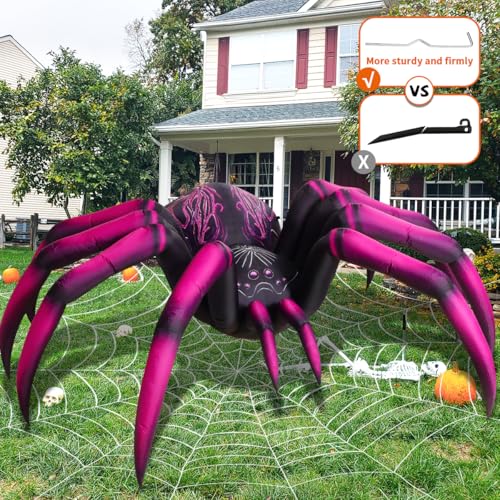 Aufblasbare Halloween-Spinne mit violettem Verlauf und LEDs, 2,7 m – Bild 5