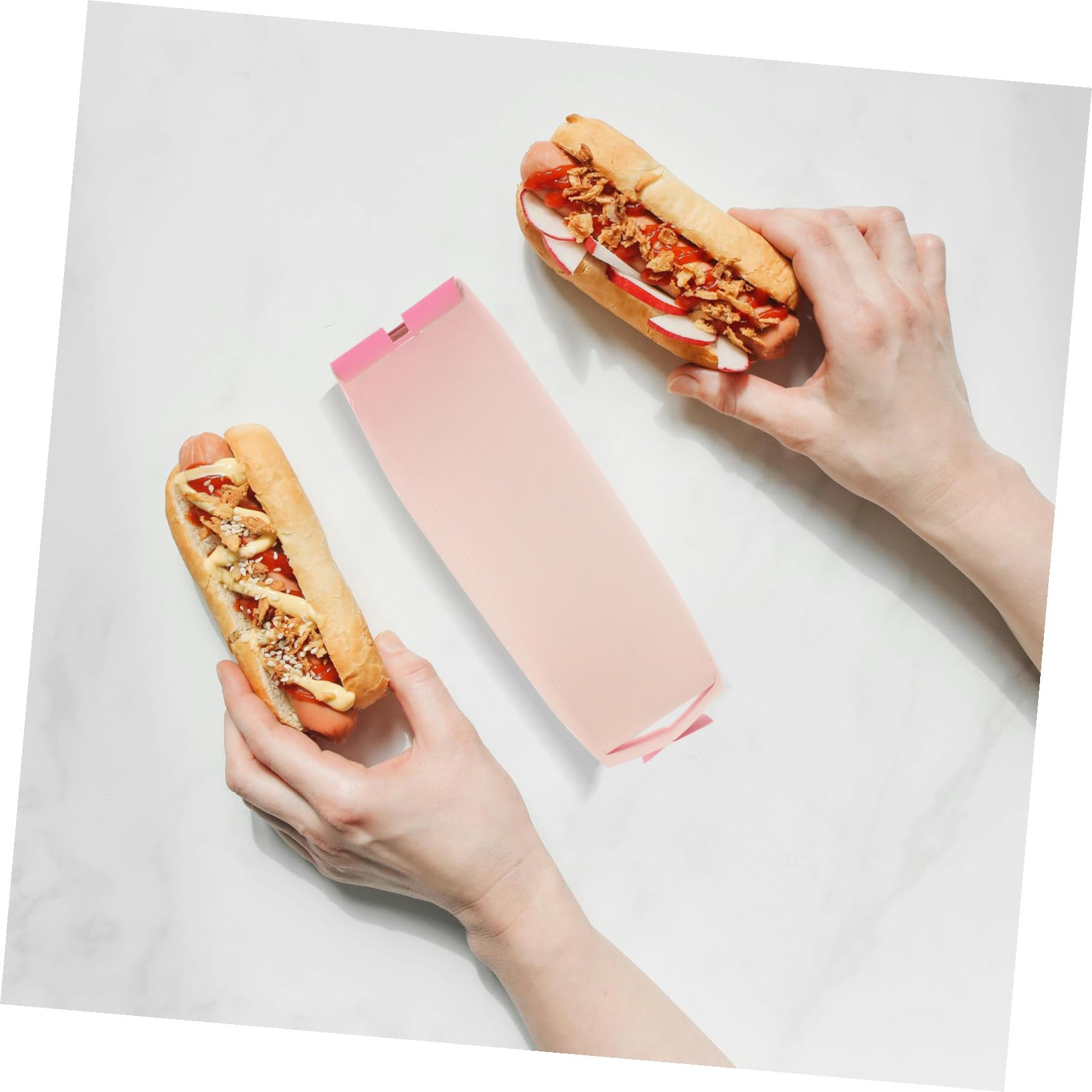 100Piezas Cajas de Papel para Perritos Calientes Unidades Contenedores de Snacks Bandejas de Comida para Sushi y Aperitivos Envases de Cartón para Eventos y Restaurantes
