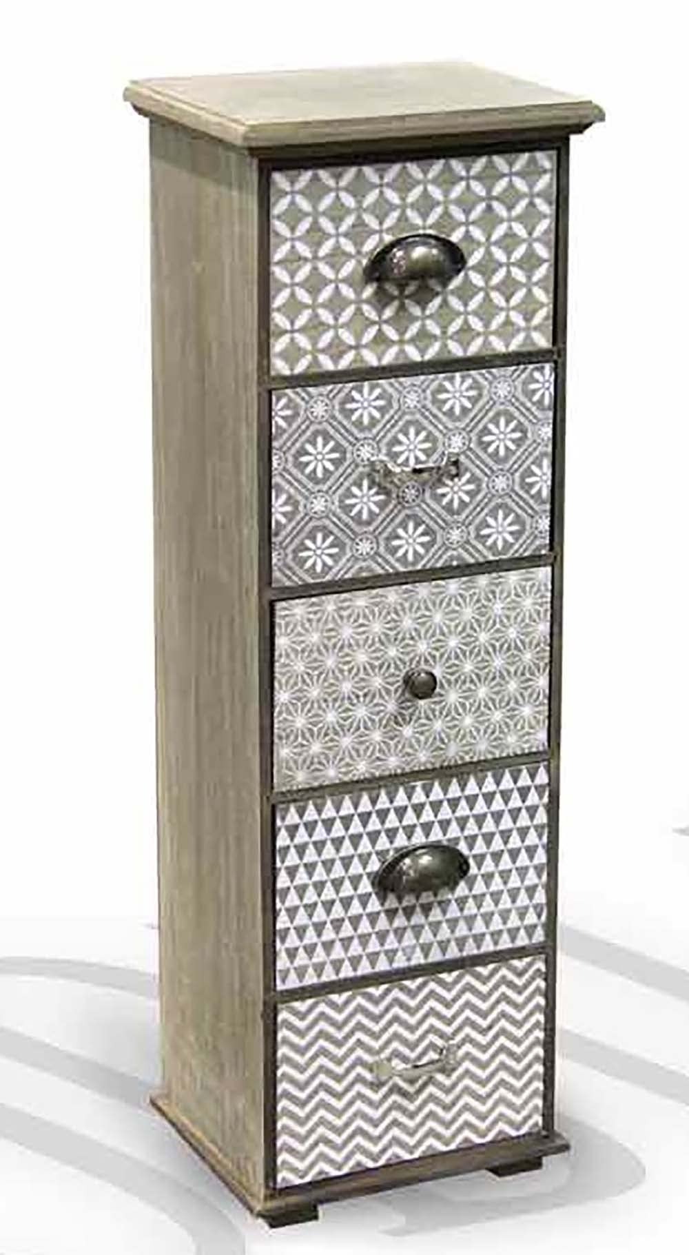 Cajonera de madera diseño moderno de alta durabilidad con cinco cajones columna GG-1608