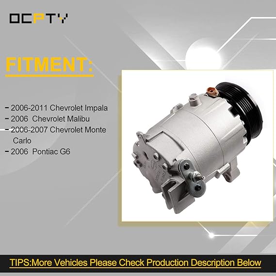 Amazon Com Ocpty Ac Compressor Pump 2006 2007 Compatible For Ch Evrolet Monte Carlo 3 5l 2006 For P Ontiac G6 3 9l Co 21471lc Automotive