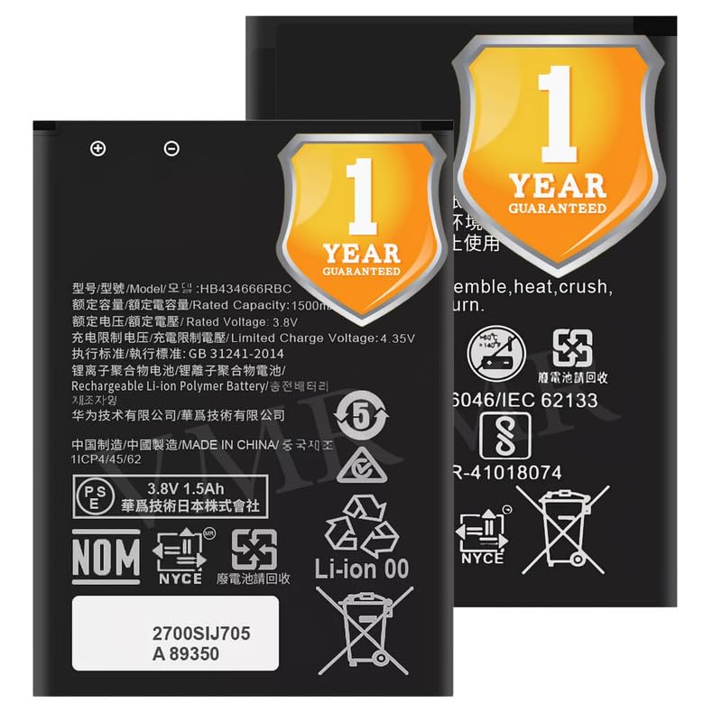 Original HB434666RBC Battery for Huawei Airtel Wireless 4G Hotspot Router r216 Vodafone Huawei Router E5573 E5573S E5573s-32 E5573s-320 Battery - (1500mAh) 1 Year Warranty_V2 (B0DD8HCMQ9) Amazon Price History, Amazon Price Tracker