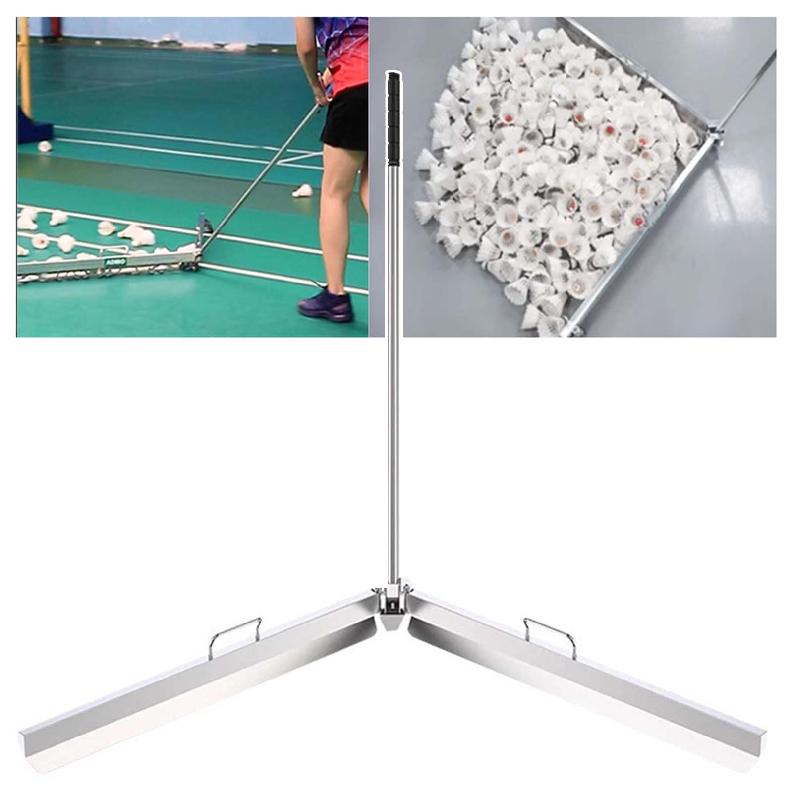 Raccoglitore per volano da badminton con ruote silenziose, spazzatrice leggera e portatile per una conservazione rapida, ideale per una rapida pulizia del badminton
