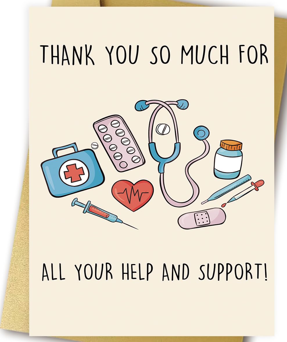 OJsensai Funny Thank You Card for Doctor Nurse, Cute Nursing Preceptor Gifts, Medical Staff Appreciation, Doctor Day for Him her