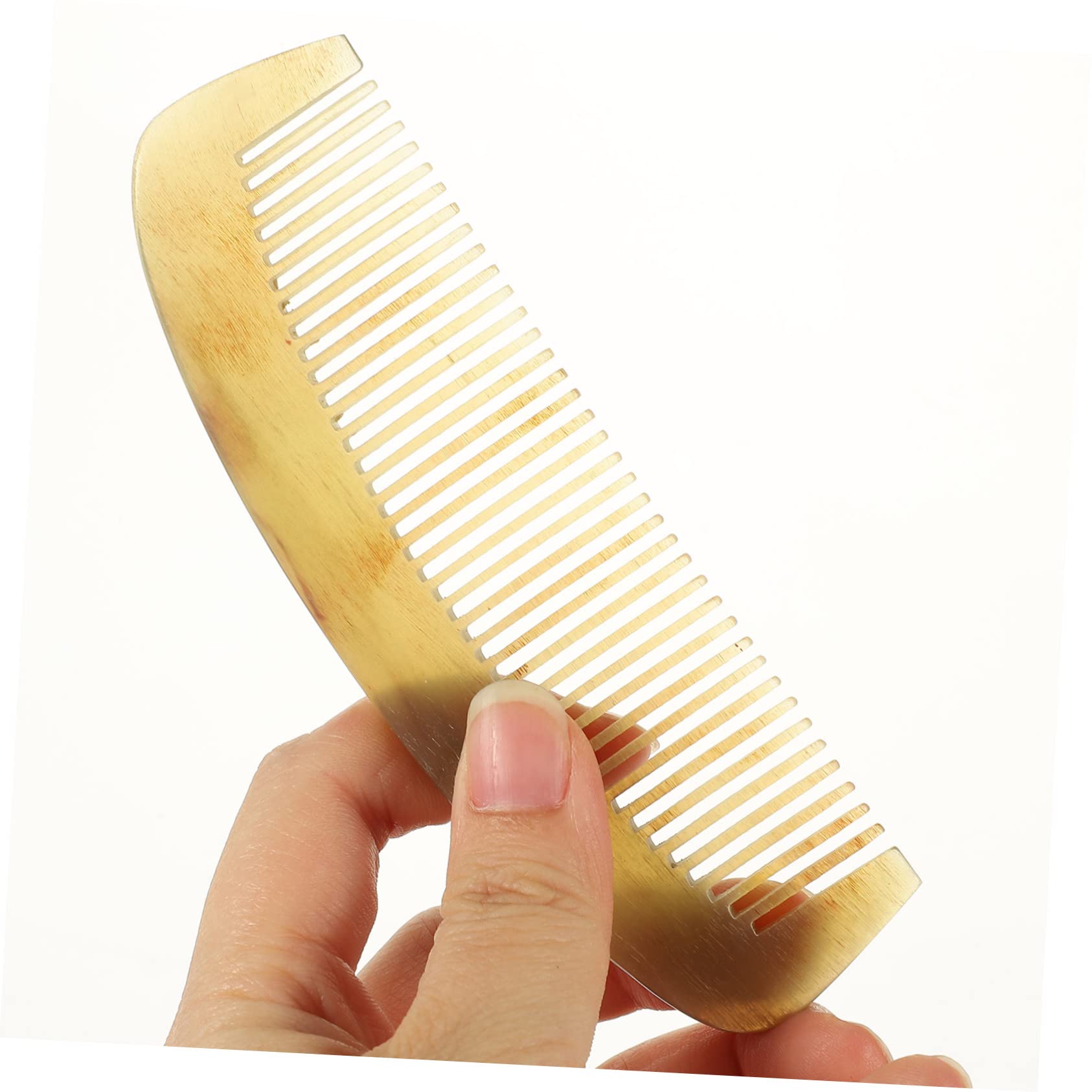 CALLARON Peine De Cuerno Antiestático Para Mujeres Peine De Cuerno Natural Cuidado Del Cabello y Barba Accesorio De Peinado Para Cabello Rizado