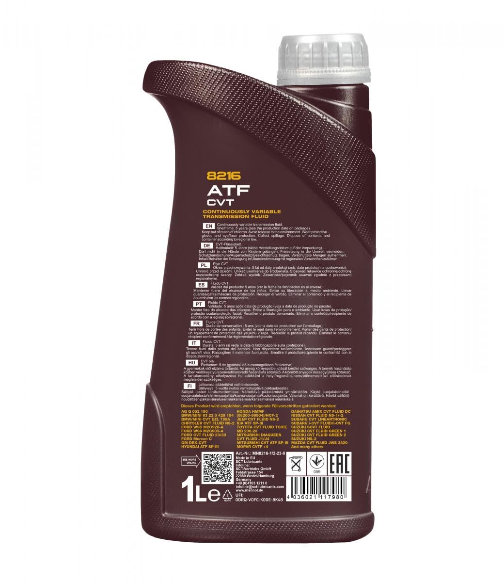 Set 85460669 MN8201-1 11x1 Liter Original MANNOL Automatikgetriebeöl CVT Variator Fluid Getriebe Öll