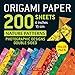 Produktbild Origami Paper 200 Sheets Nature Patterns 6 (15 CM): Tuttle Origami Paper: Double Sided Origami Sheets Printed with 12 Different Designs (Instructions for 6 Projects Included)
