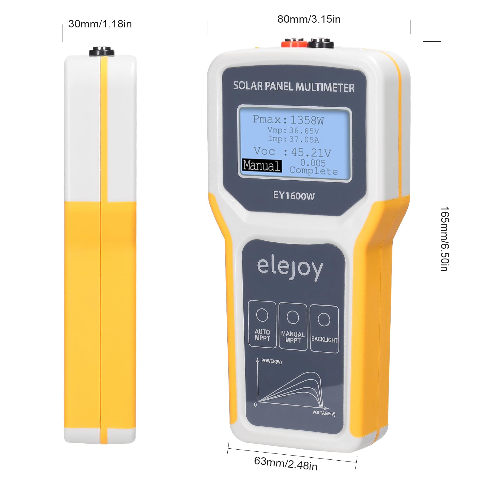 HUIOP 1600 W Multimetr do panelu fotowoltaicznego Tester MPPT do panelu słonecznego Urządzenie do testowania napięcia w obwodzie otwartym maksymalne napięcie punktu mocy Miernik testowy