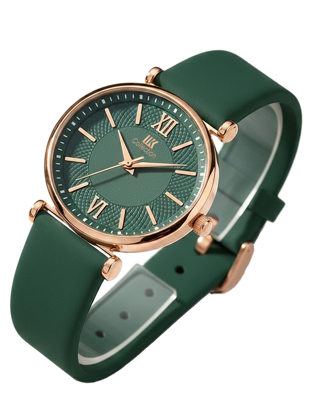 IIK COLLECTION Watches for Women Round Dial |Analogue Quartz Movemnet Ladies Watch|Long Battery Life|Leather Bracelet Strap|Buckle Lock Clasp Safety Watches for Girls