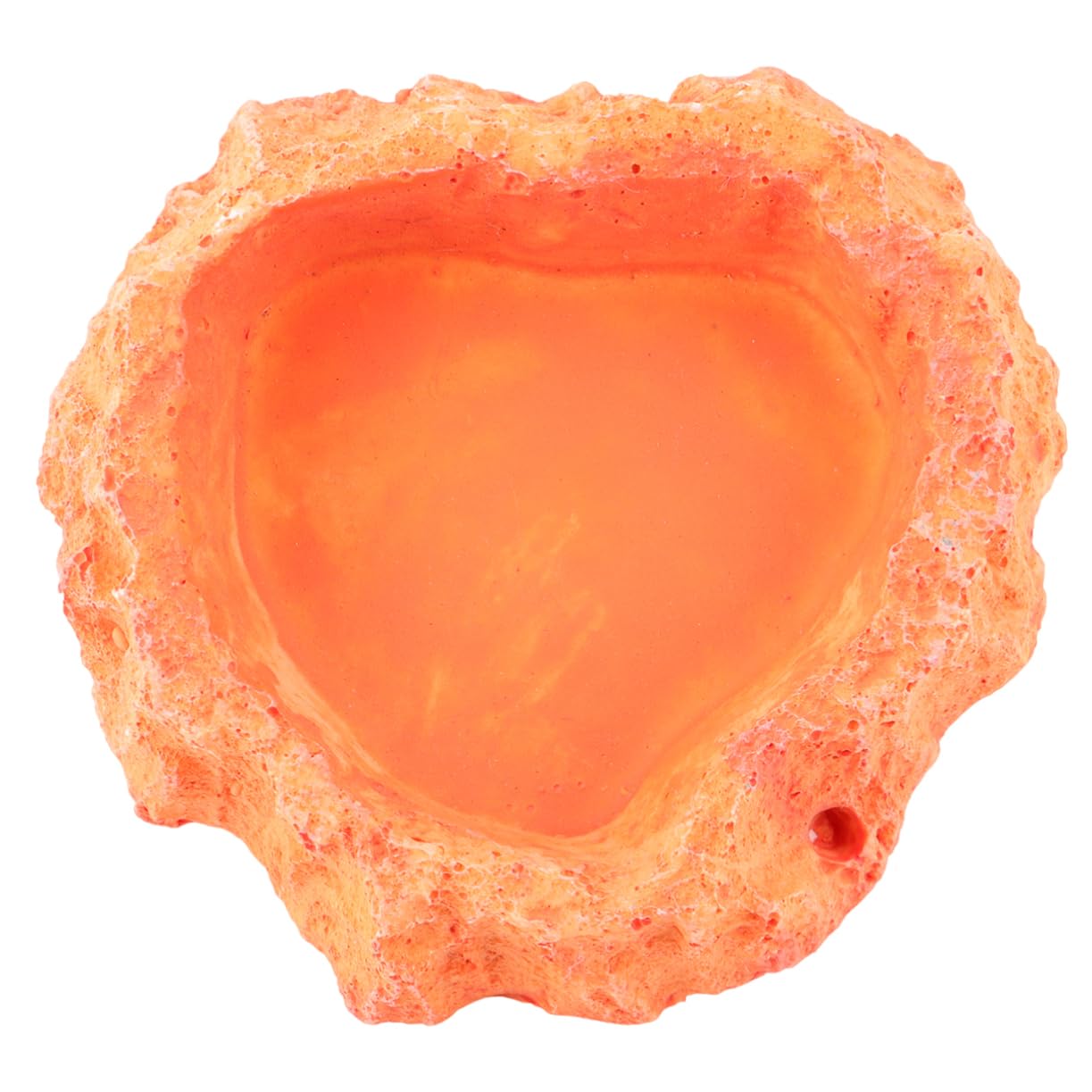 Mikikit Reptile Feeding Bowl Odorless Crawling Food Dish with Non Skid Surface for Lizards and Turtles Thickened Water and Food Storage Container Orange