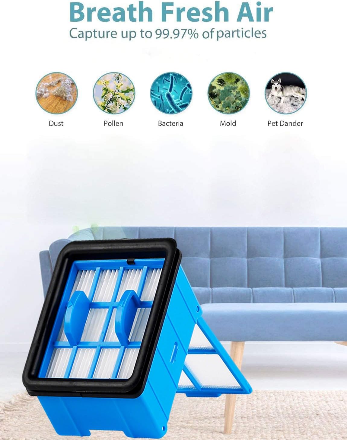 Jiusion 4 Packs Vacuum HEPA Filter Replacement for Bissell CrossWave OmniForce
