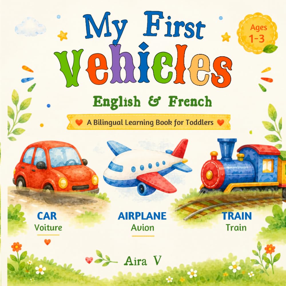 My First Vehicles: English–French Bilingual Book for Toddlers and Preschoolers (My First Words : A Calm & Simple Bilingual Series For Toddlers)