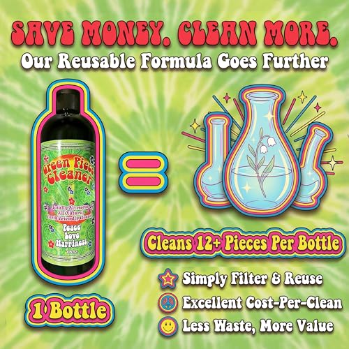Image of Green Piece Glass Cleaner - 2 x 16 Oz - Purple Silicone Plug Set