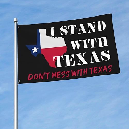 Miniatura 5 de 3x5 I Stand With Texas Flag Dont Mess With Tx Flag We Stand With Texas Flag Close The Border Flag with 2 ojales metálicos No Flagstand