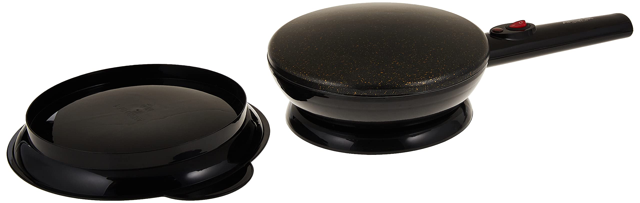 Arshia CM116-2523 Crepe Maker, Black, 900W, Cordless,Indicator Light,Non stick, Easy Use, Marble Coating,18 months warranty