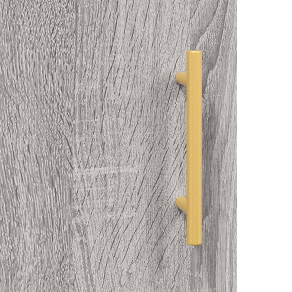 vidaXL Witrynka szary dąb sonoma 69,5x34x180cm materiał drewnopochodny, kredens, komoda z szufladami, szafka do przedpokoju, szafka, komody do salonu