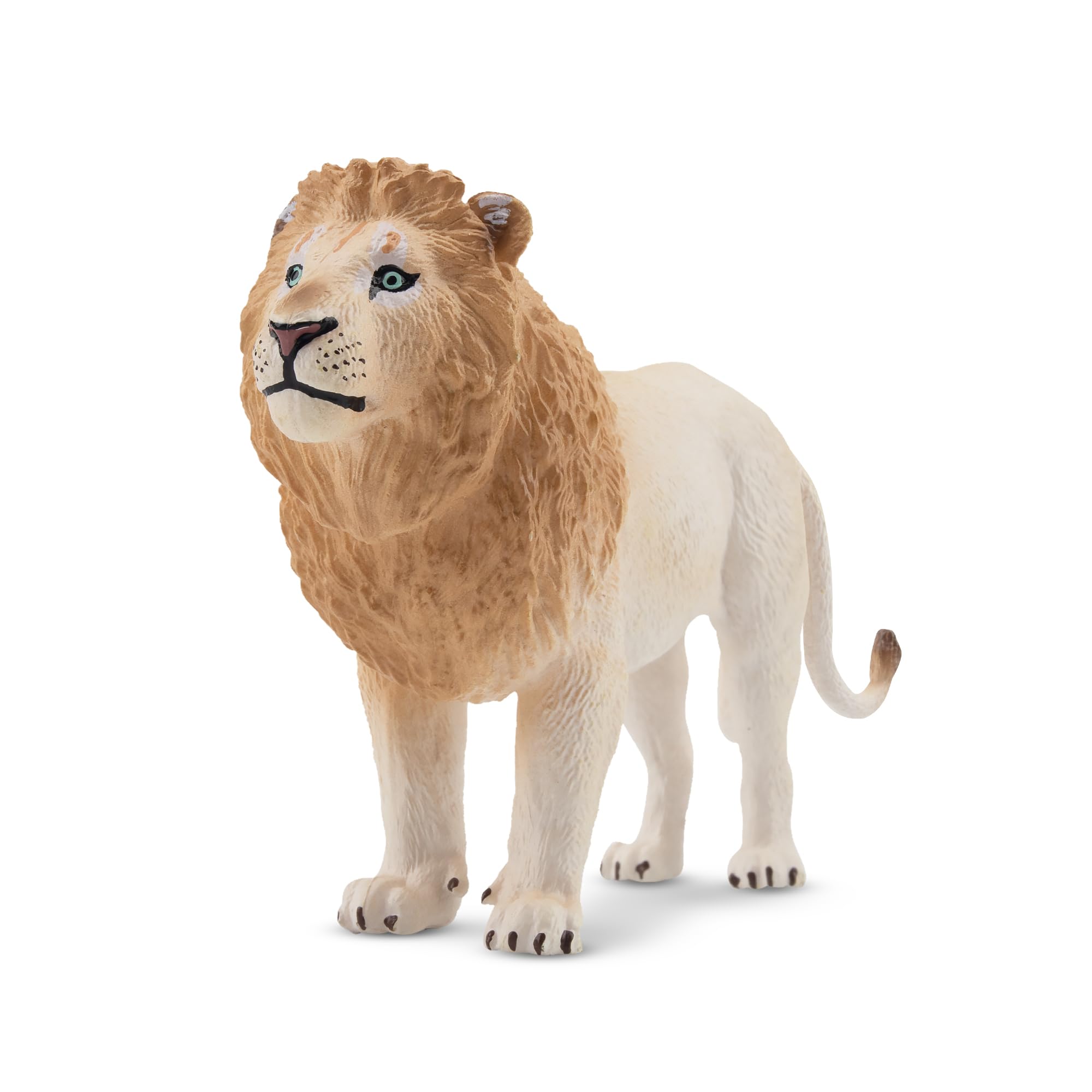 TOYMANY Biały lew figurki zwierząt, las, zwierzęta, figurki, 12,3 x 3,5 x