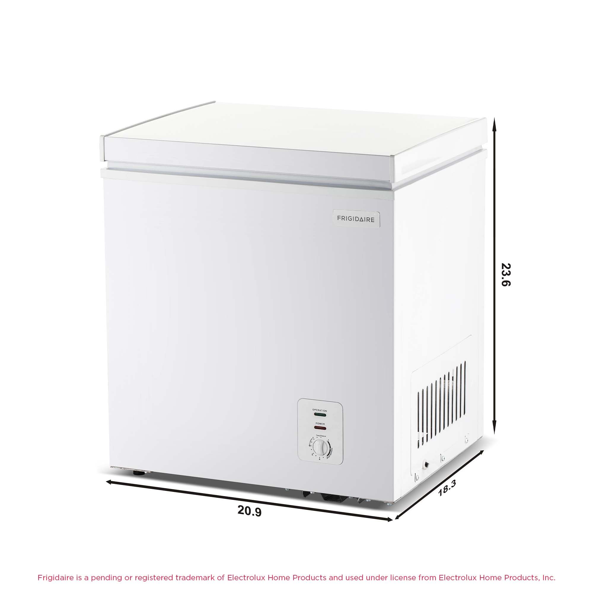 Frigidaire Chest Deep Freezer, 2.0 Cu. Ft. Capacity, Adjustable Thermostat-Removable Vinyl Coated Wire Basket-Easy Defrost Drain- Garage Ready- Pearl White on Fridge.com - View 5