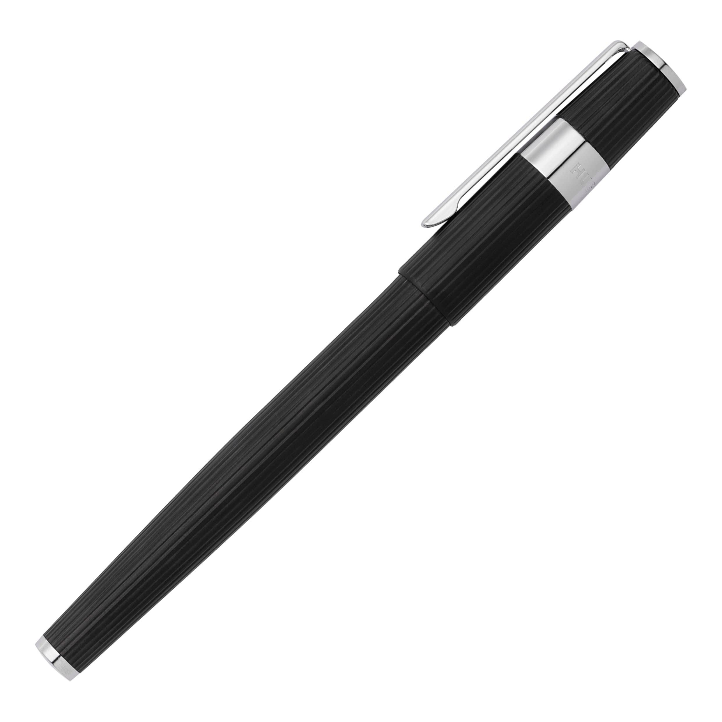 Hugo Boss Set Gear Pinstripe Black/Chrome Kugelschreiber & Füllfederhalter, in der Farbe Schwarz, HPBP285A