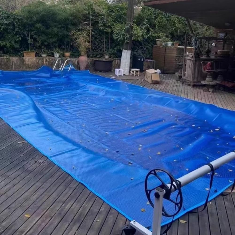 Pokrowiec ochronny na basen, uniwersalny prostokątny pokrowiec na basen - trwały koc solarny o grubości 400 µm ochrona na zewnątrz - pasuje do wszystkich basenów (1 x 7 m) - zatrzymywanie ciepła i