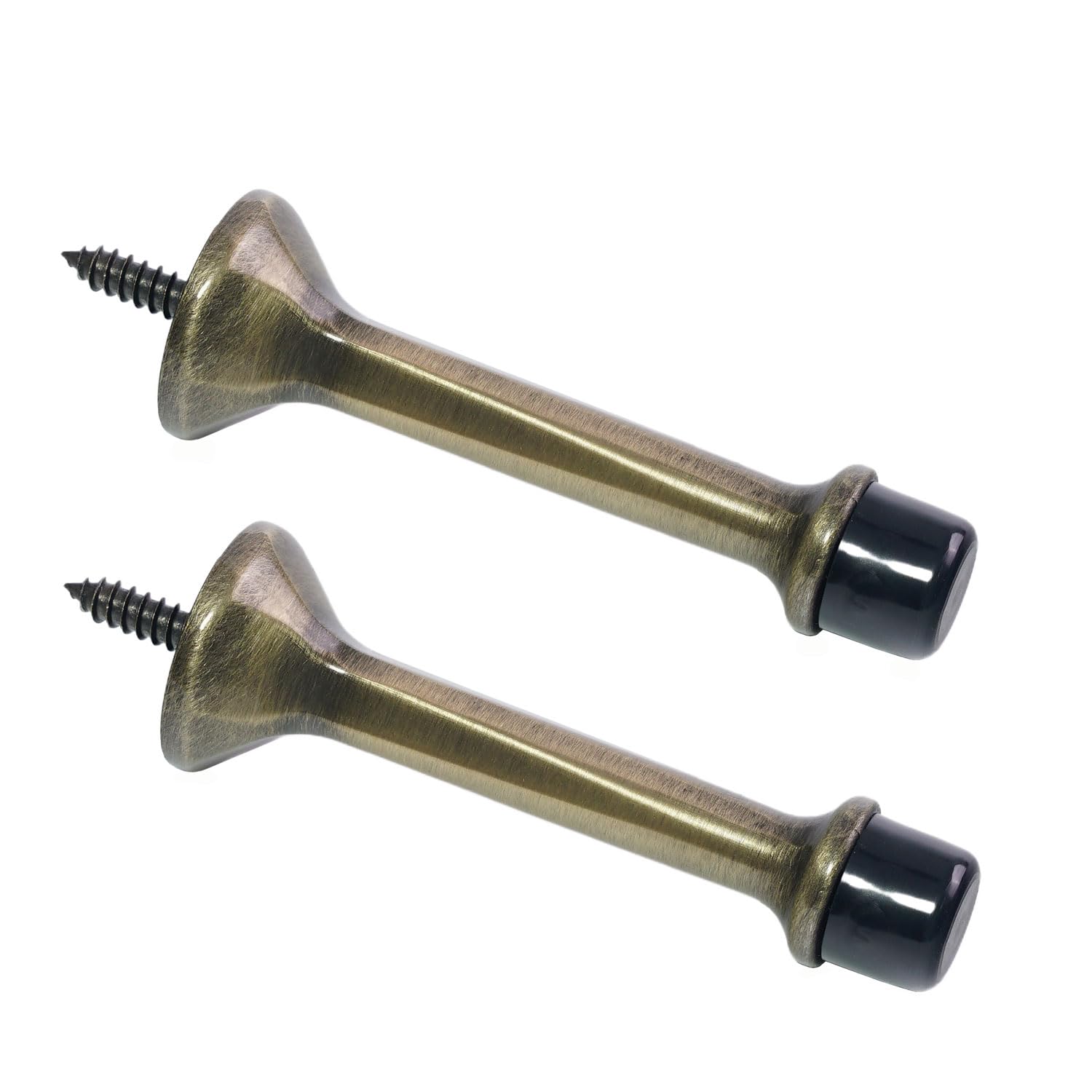 Midofar Triumph Hardware 3" inch Heavy Duty Solid Rigid Antique Bronze Door Stop with Soft Rubber Tip, Zinc Alloy Metal Solid Door Stopper Protect