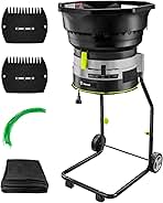 Electric Leaf Mulcher/Shredder: DEKOPRO 15-Amp 8200RPM Motor for 17:1 Reduction Ratio, Adjustable Control Dia with Leaf Scoops Spade, Collection Bag & 20 Cutting Lines