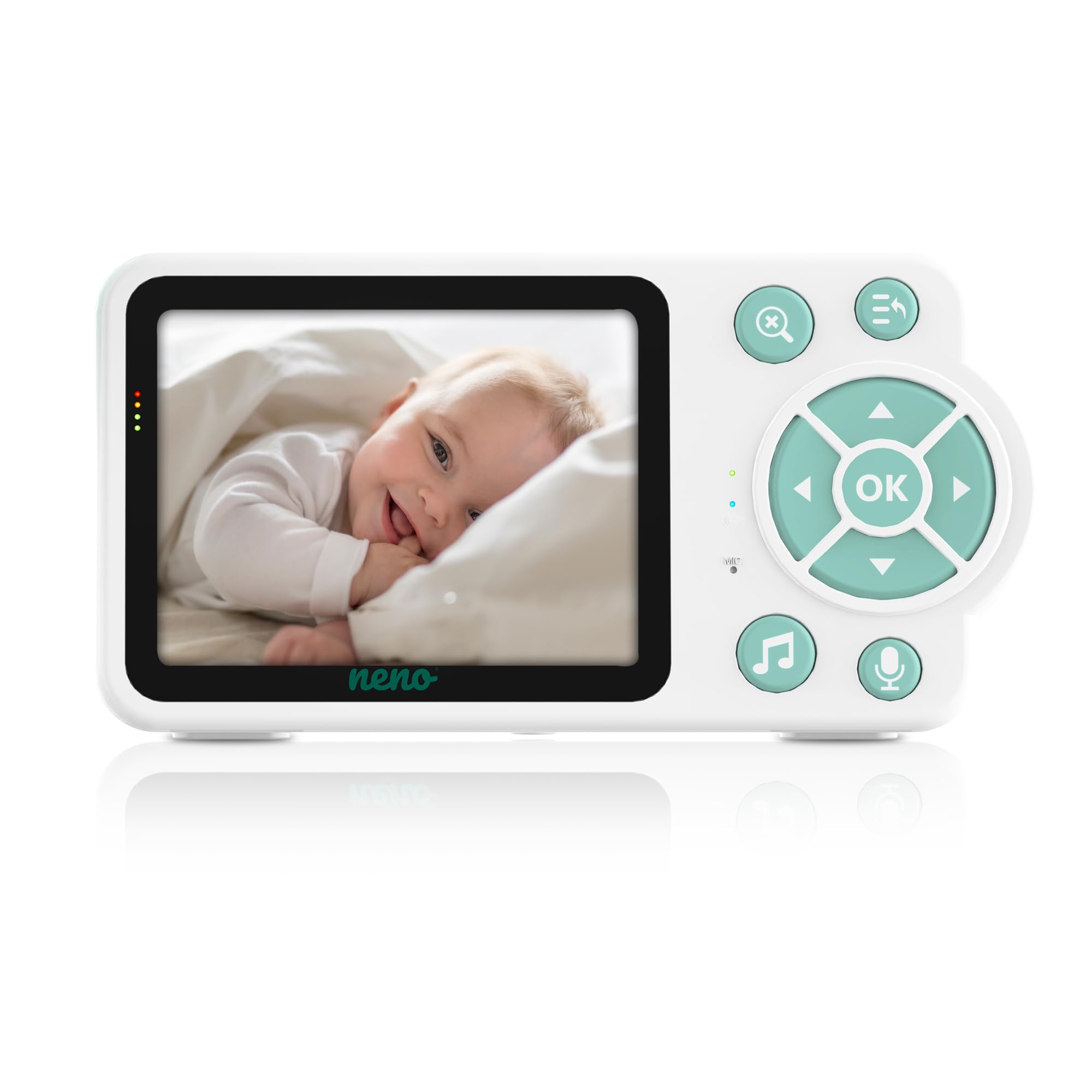 Neno Bambino Baby Monitor - Ecoute-bébé électronique avec récepteur - Mode postérieur - Fonction alarme - Lullases